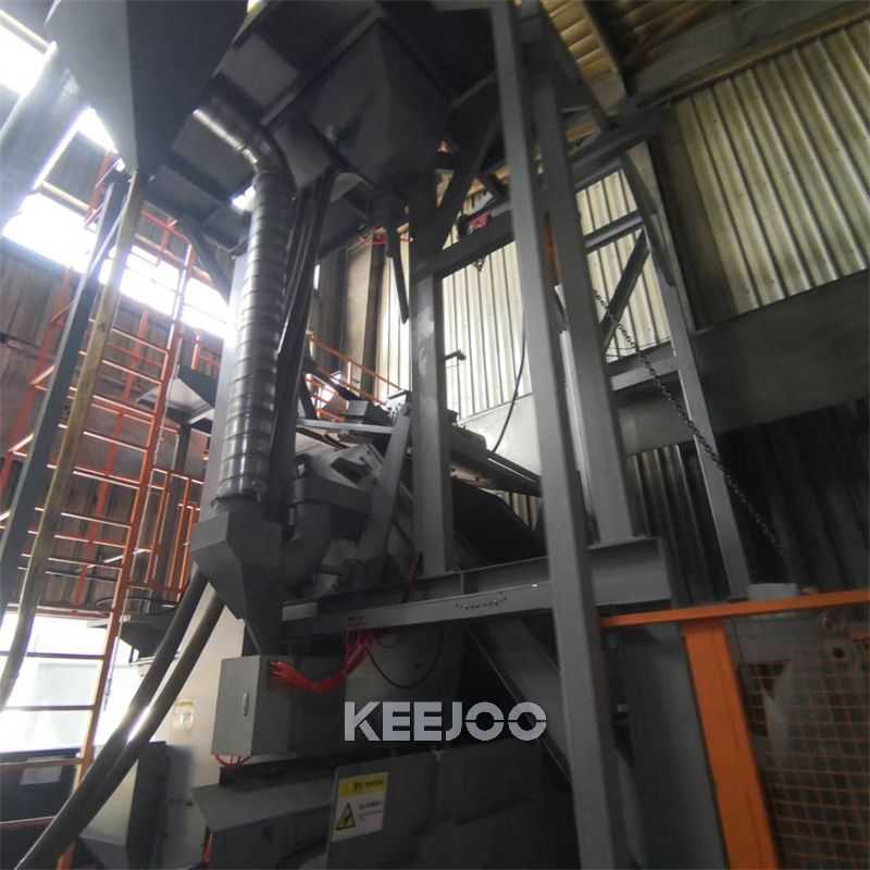 High Productivity 0.6m3 Tilt Drum Shot Blasting Machine With Steel Drum