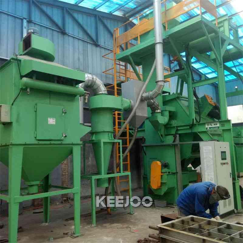 PLC Control Tilt Drum Shot Blasting Machine Casting Forging Parts Cleaning