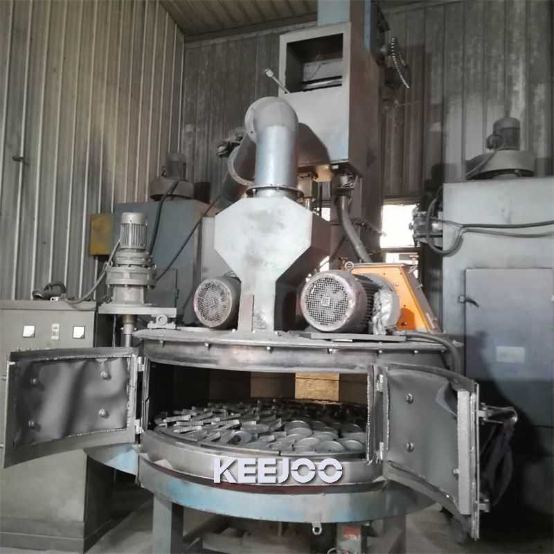 Manganese Steel Turntable Shot Blasting Machine 380V 400V 440V