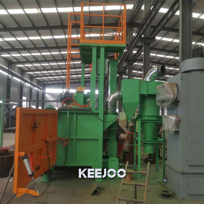 load 550KGS Turntable Shot Blasting Machine Cleaning And Int