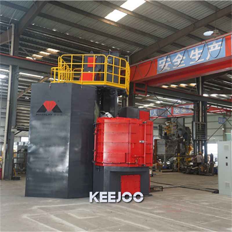 PLC Control Turntable Shot Blasting Machine Direct Coupling Blast Wheel