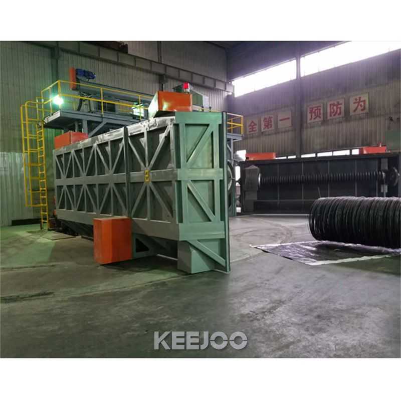 Ra6.3 Steel Coil Shot Blasting Machine For Cinder Surface Of The Wire Cleaning