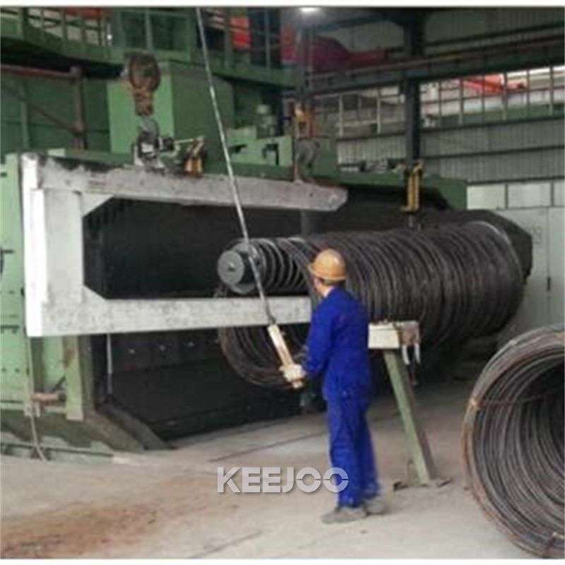 Load 2700kg Double Station Auto Blasting Machine Wire Rod In Coils Cleaning