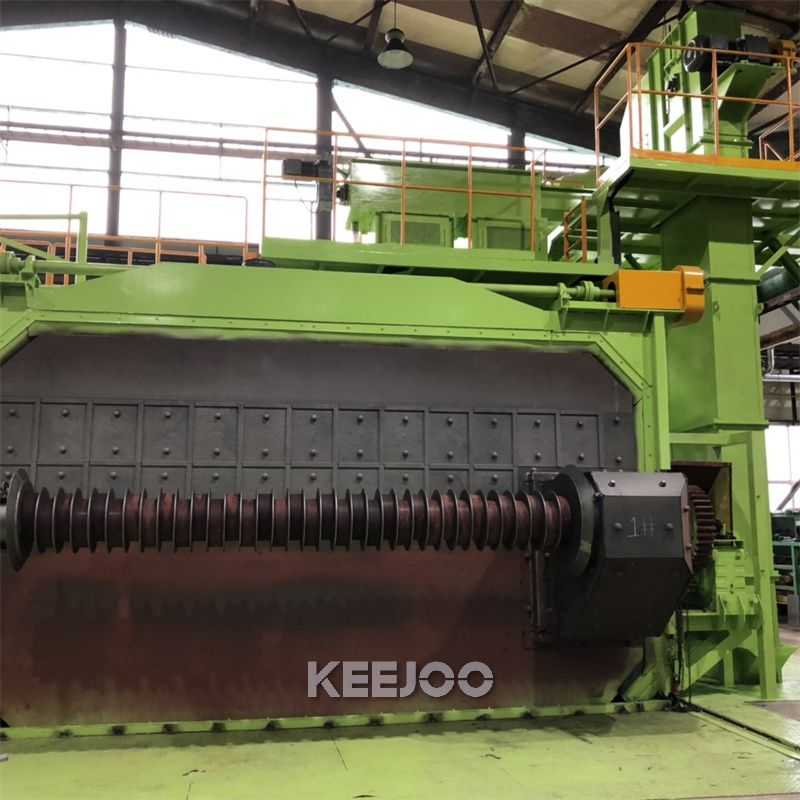 Load 2700kg Double Station Auto Blasting Machine Wire Rod In Coils Cleaning