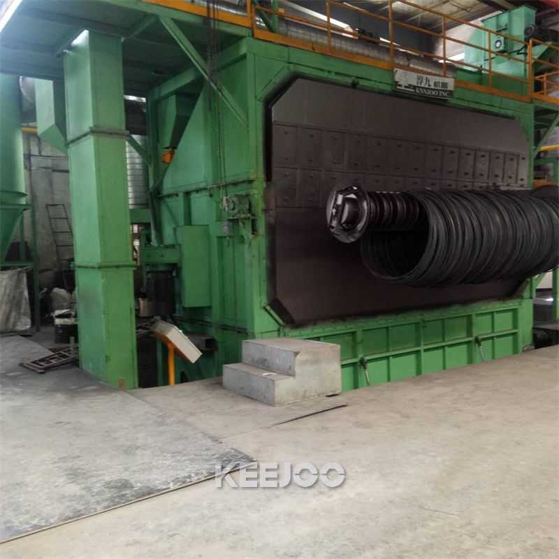 80M/Min Steel Wire Rod Shot Blasting Machine PLC Controlled