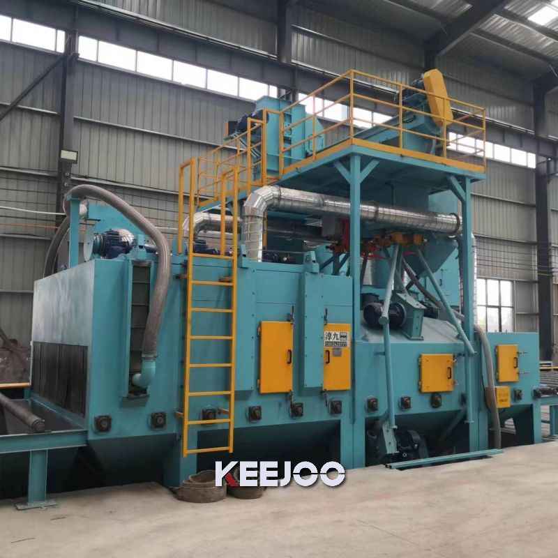 Máquina de granallado para vigas en H de 4 m/min, de paso continuo para la limpieza de estructuras de acero